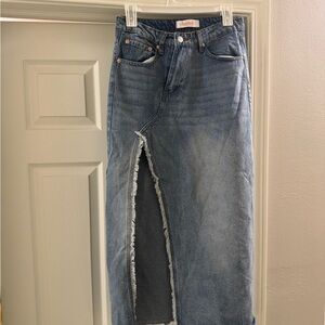 Be Yourself Boutique Denim Skirt with Slit